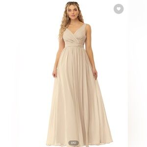 A-Line Convertible Chiffon Floor-Length Dress Champagne bridesmaid dress